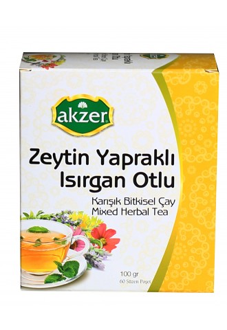 Akzer Zeytin Yapraklı Isırganotlu Çay 60 Poşet